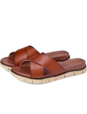 MIA Elissa Crisscross Slide Sandals Cognac Brown Size 7